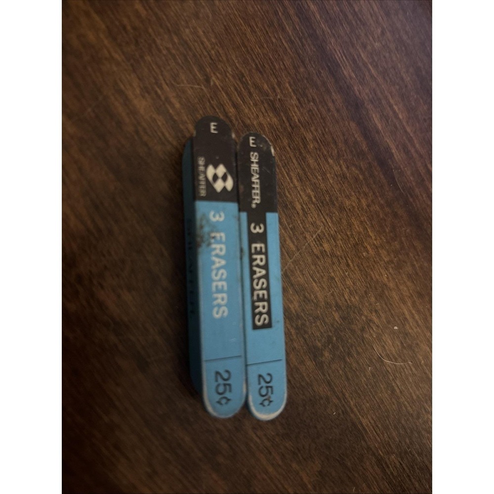 Vintage SHEAFFER's Pen Co ERASERS TIN Advertising Set Of 2